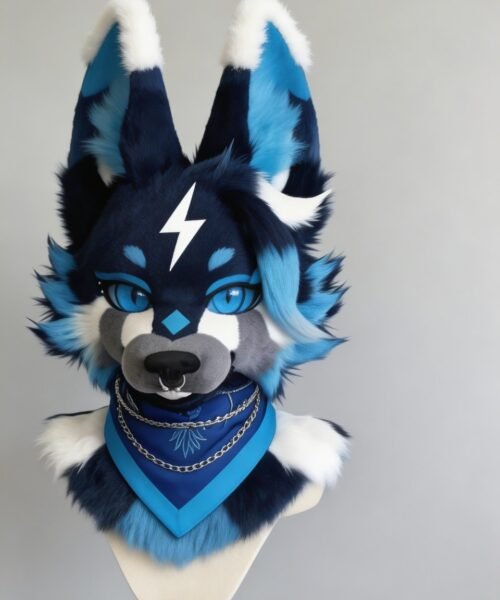 Yis Cosplay Custom Wolf Kemono Style Fursuit Head