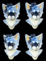 Yis Cosplay Custom Blue Fox Kemono Fursuit Head - 图片 3