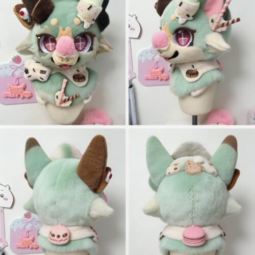 Yis Cosplay Custom Strawberry Dessert Triceratops Kemono Fursuit Head