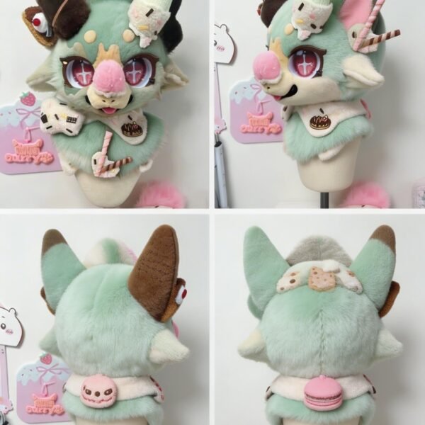 Yis Cosplay Custom Strawberry Dessert Triceratops Kemono Fursuit Head