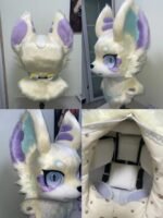 Yis Cosplay Custom Toony Cream-Colored Wolf Fox Fursuit Head - Image 2