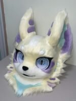 Yis Cosplay Custom Toony Cream-Colored Wolf Fox Fursuit Head - Image 4