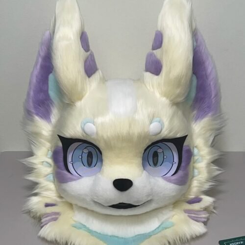 Yis Cosplay Custom Toony Cream-Colored Wolf Fox Fursuit Head