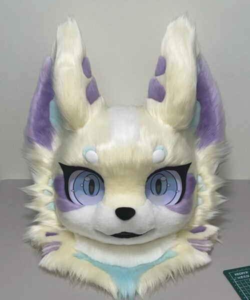 Yis Cosplay Custom Toony Cream-Colored Wolf Fox Fursuit Head